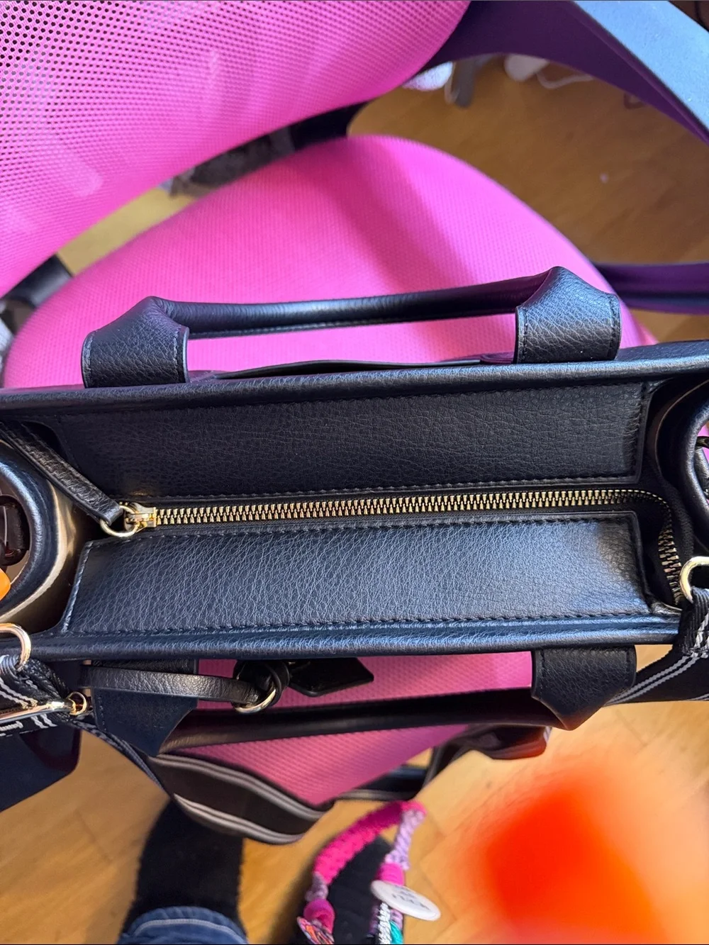 U.S. Polo Assn. Black Satchel with Gold Logo Accent